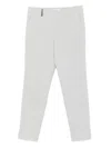 Peserico Straight-leg Gray Trousers With Mid-rise Waist In White