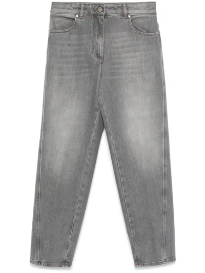 Peserico Straight-leg Jeans In Grey