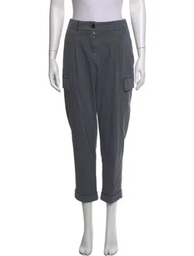 Pre-owned Peserico Straight Leg Pants In Gray