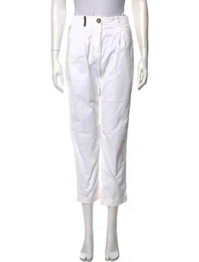 Pre-owned Peserico Straight Leg Pants In White