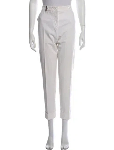 Pre-owned Peserico Straight Leg Pants In White