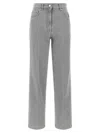Peserico Stretch Denim Trousers With Back Patch Pocket In Gray
