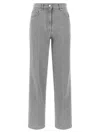 Peserico Stretch Denim Trousers With Back Patch Pocket In Gray