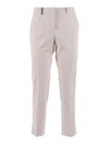 Peserico Straight Leg Tailored Trousers With Decorative Tab In Pink