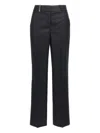Peserico Flannel Lurex Trousers Back Pockets In Black