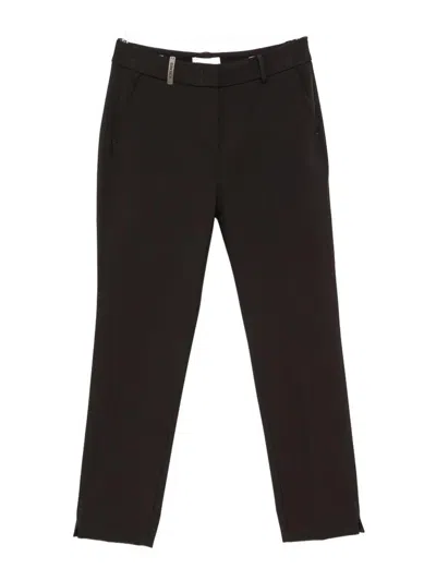 Peserico Straight Leg Trousers In Brown