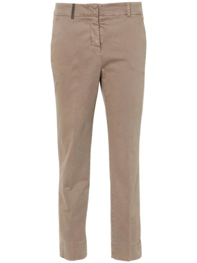 Peserico Straight Leg Trousers In Brown