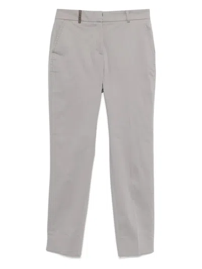 Peserico Straight Leg Trousers In Gray