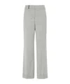 Peserico Wool Flared Pants With Rhinestones In Gray