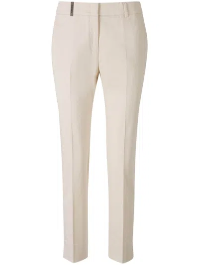 Peserico Straight-leg Trousers In Beige