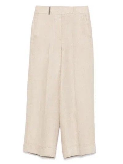 Peserico Straight-leg Trousers In Neutrals