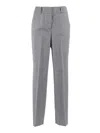 Peserico Straight-leg Trousers With Mid-rise Waist In Gray
