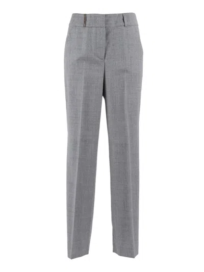 PESERICO STRAIGHT-LEG TROUSERS WITH MID-RISE WAIST