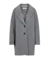 Peserico Cocoon Wool Cashmere Coat In Gray