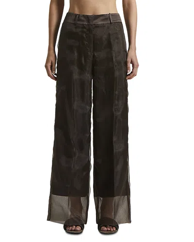 Peserico Straight Palazzo Pants In Ebony