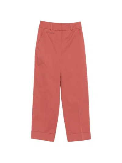 Peserico Straight Pants In Red