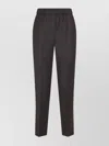 Peserico Straight-leg Brown Virgin Wool Pants With Lurex Details In Brown
