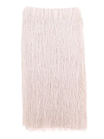 Peserico Straight Silhouette Skirt With Metallic Sheen In Pink