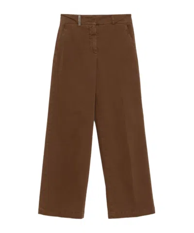 Peserico Straight Trousers In Brown