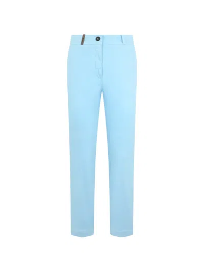 Peserico Straight Trousers In Blue