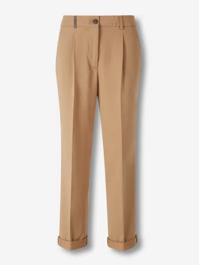 Peserico Straight Trousers In Brown