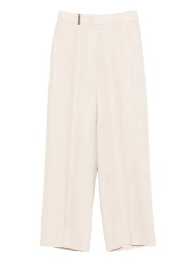 Peserico Straight Trousers In Neutral