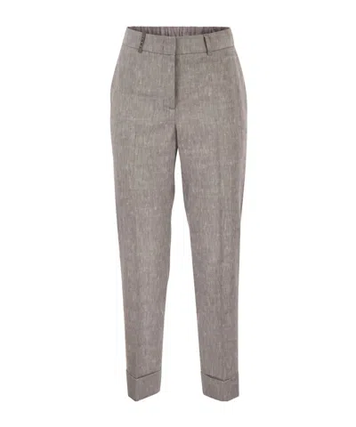 Peserico Casual Pants With Belt Loops In Gray