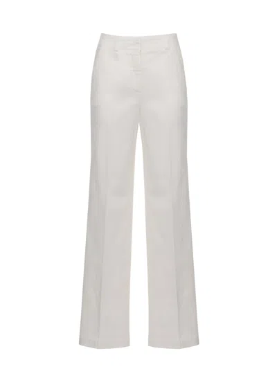 Peserico Straight-leg Tailored Pants With Clean Lines In White