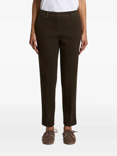Peserico Straight-leg Tailored Trousers In Brown