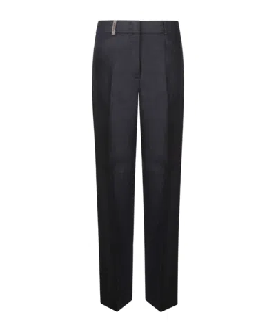 Peserico Straight-leg Tailored Trousers In Black