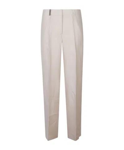 Peserico Straight-leg Tailored Trousers In Gray