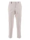 Peserico Straight Leg Tailored Trousers With Decorative Tab In Neutral