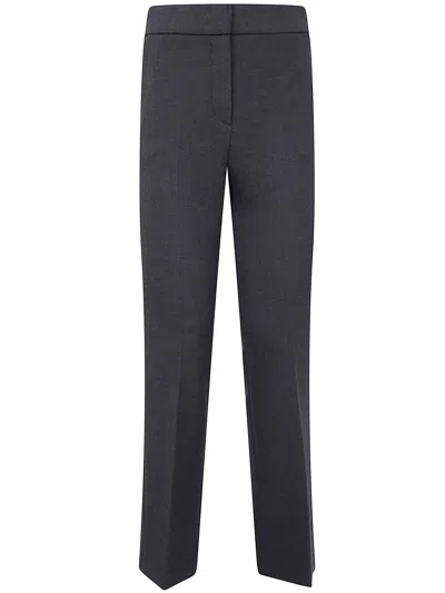 Peserico Stretch Back Waisted Little Flared Trousers In Gray
