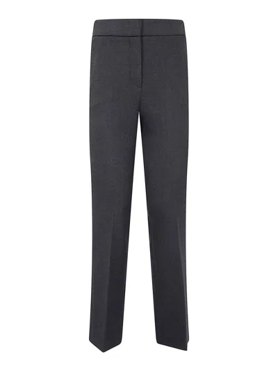 Peserico Stretch Back Waisted Little Flared Trousers In Grey