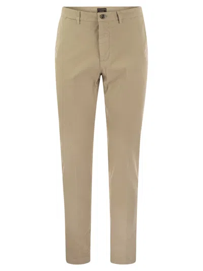 PESERICO STRETCH COTTON GABARDINE CHINO TROUSERS