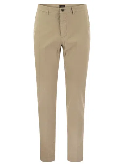 PESERICO STRETCH COTTON GABARDINE CHINO TROUSERS