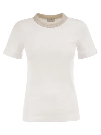 Peserico Short-sleeved T-shirt In Metallic