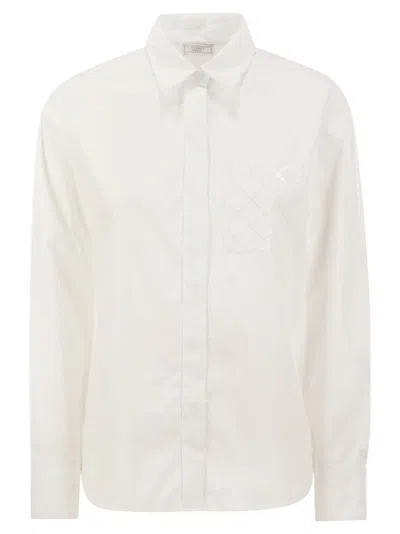 Peserico Stretch Cotton Poplin Shirt In White