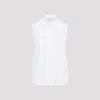 Peserico Collared Neck Sleeveless Top Layered Hem In White