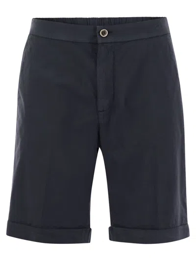 Peserico Stretch Cotton Shorts In Blue