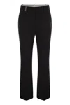 Peserico Women Stretch Cotton Trousers In Black