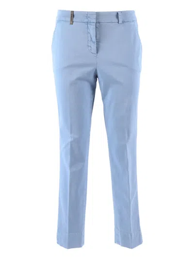 Peserico Straight Leg Trousers With Tailored Fit In Blue