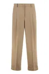Peserico Stretch Cotton Trousers In Brown