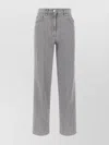 Peserico Stretch Denim Trousers With Back Patch Pocket In Gray