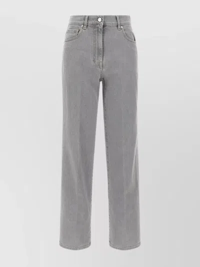 PESERICO STRETCH DENIM TROUSERS WITH BACK PATCH POCKET