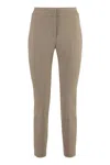 Peserico Skinny Fit Trousers In Viscose And Cotton In Beige