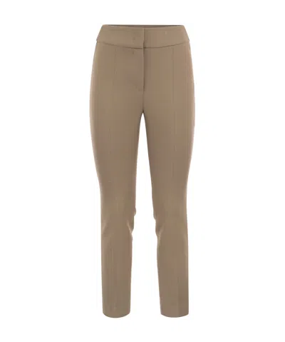 PESERICO PESERICO STRETCH GABARDINE SLIM TROUSERS