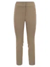 Peserico Skinny Fit Trousers In Viscose And Cotton In Sand