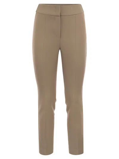 PESERICO STRETCH GABARDINE CIGARETTE TROUSERS