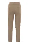 Peserico Skinny Fit Trousers In Viscose And Cotton In Sand